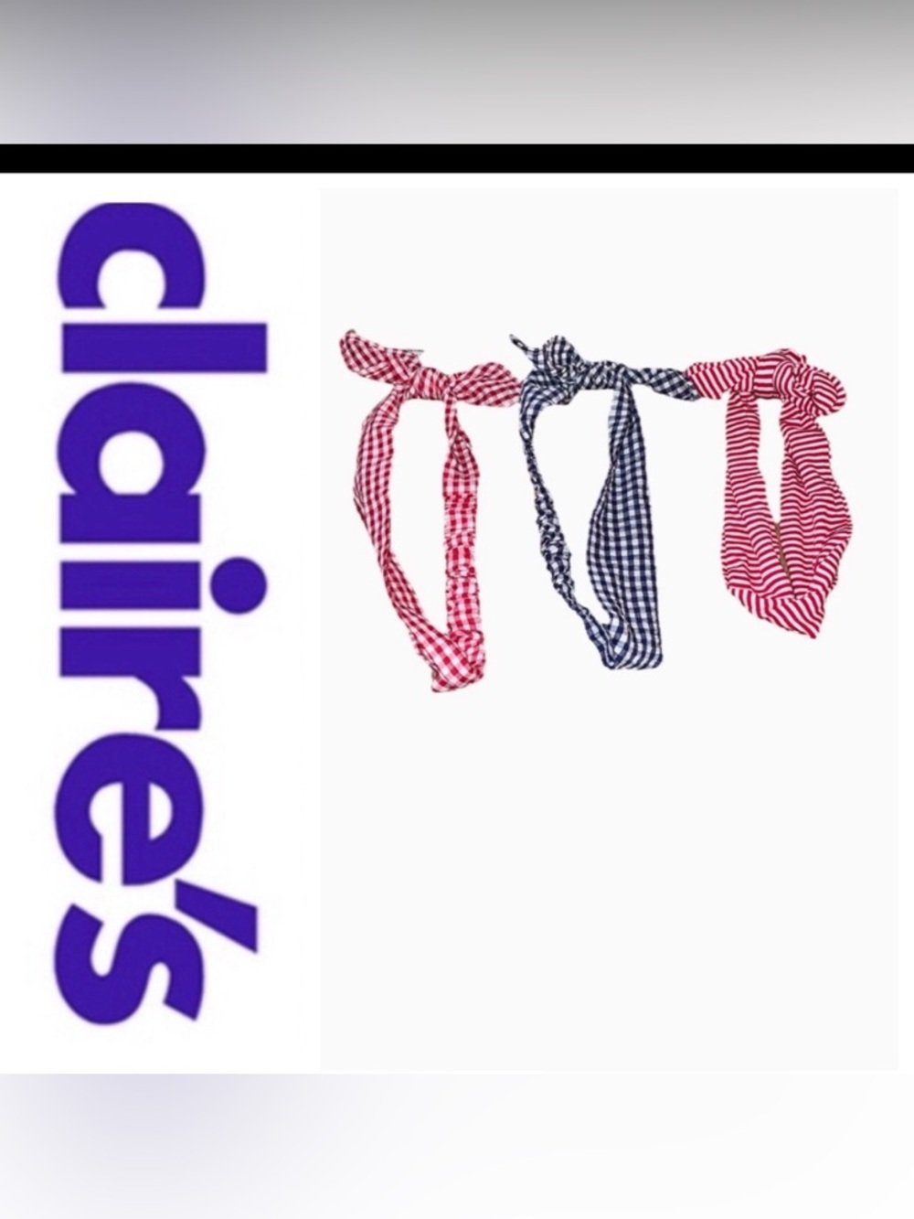 Gingham & Striped Headbands 💙🤍♥️